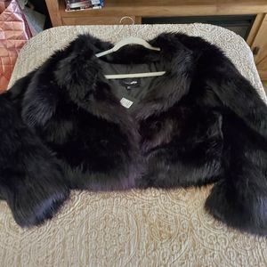 Fashion Nova Medium Black Fur Jacket